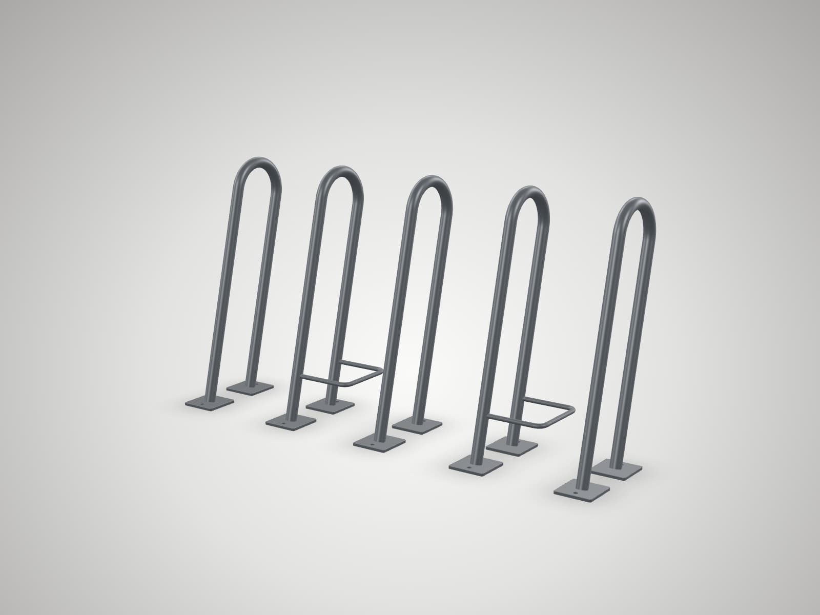 3D model of the ALL-HLR-A02 high low bike rack