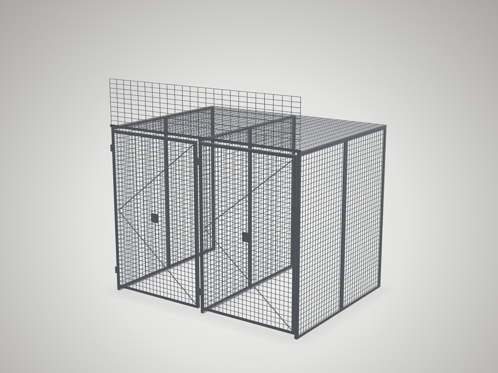 3D model of the ALL-LSV2 4x6 wire mesh storage locker