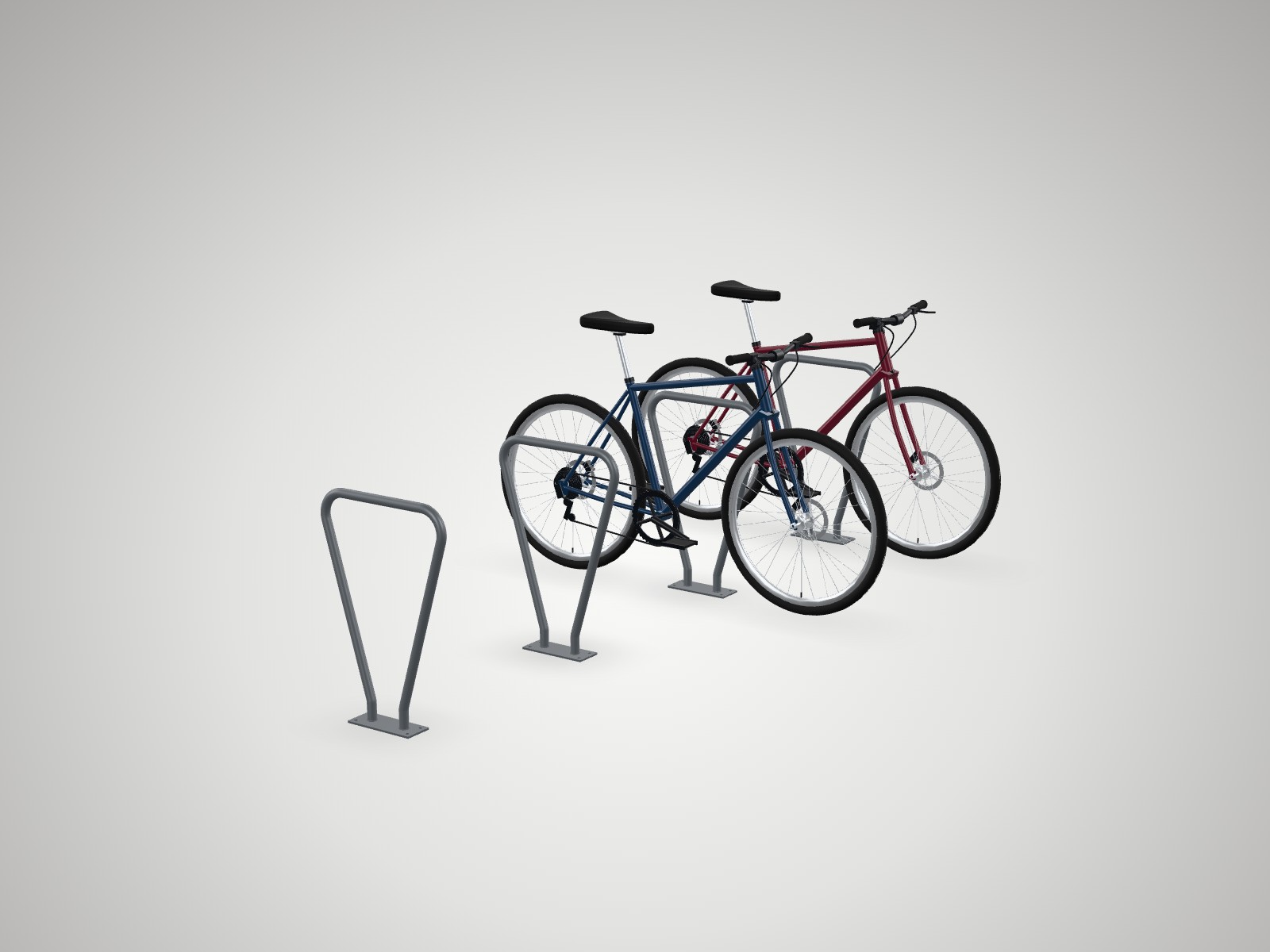 3D model of the SOU-UBR-A01 Class B outdoor bike rack