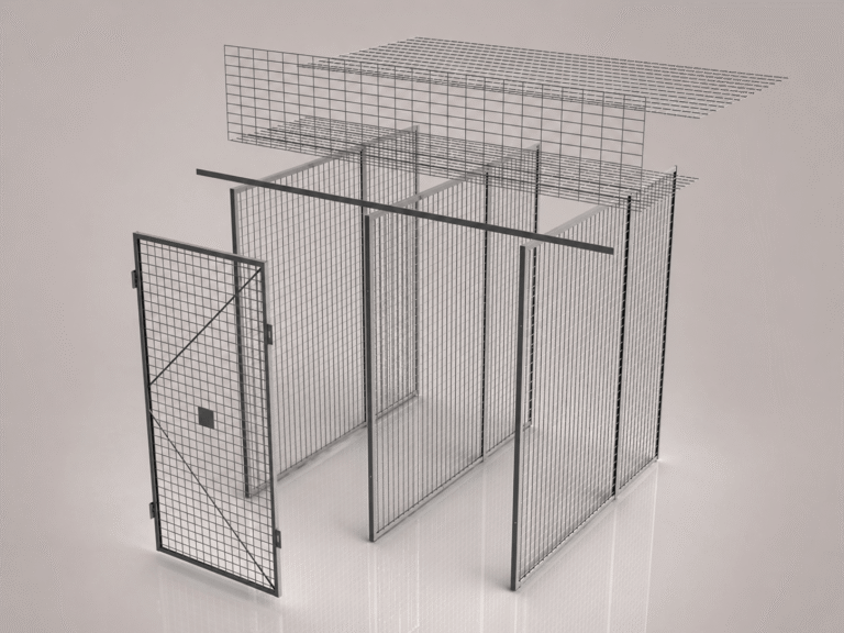 Two bike storage lockers components 3d rendering