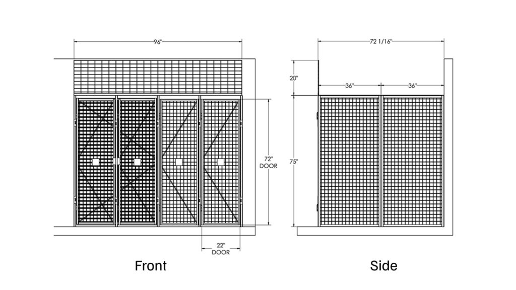 Standard 24" x 75" Bike Storage Locker